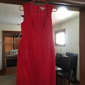 Red sheath dress